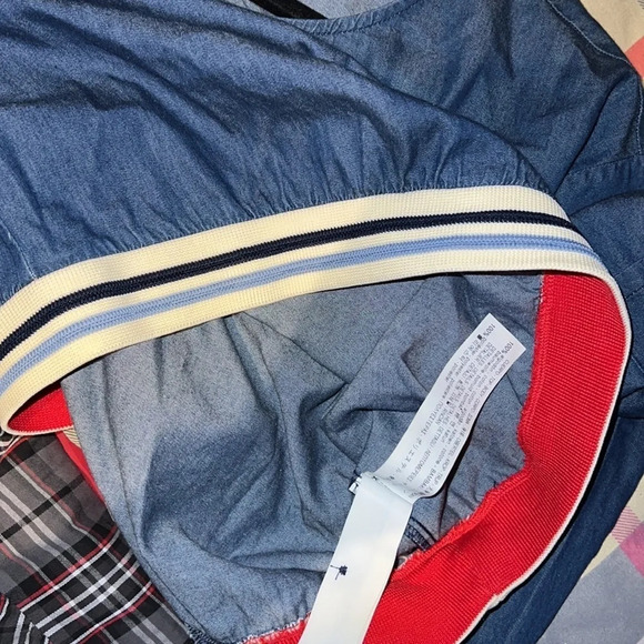 Zara long sleeve blue striped detail jeans top Sz S - Picture 11 of 13